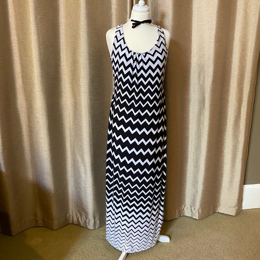 Chevron patterned maxi dress